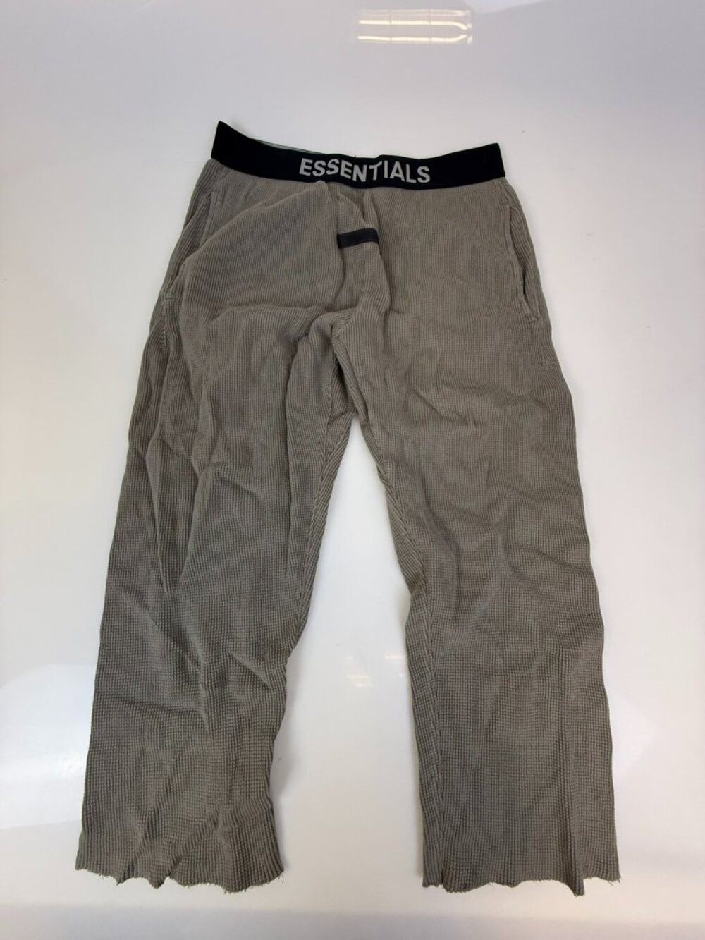 Fear of God ESSENTIALS Grey Thermal Waffle Logo Lounge Pants J1-12